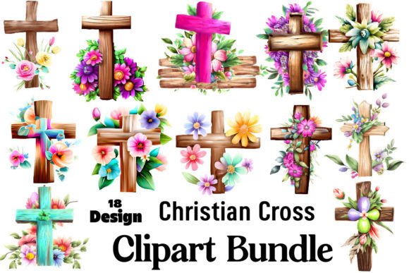 Christian Cross Clipart for Branding with Illustrations