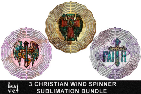 Christian Wind Spinner Bundle Design PNG for Crafts