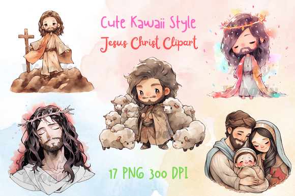 Cute Kawaii Style Jesus Christ Clipart
