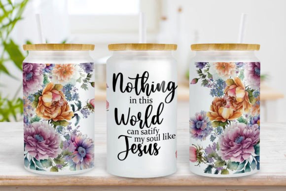 Jesus 16oz Libbey Can Tumbler Wrap PNG and Print Templates
