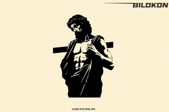 Jesus on the Cross, Prays to God, SVG
