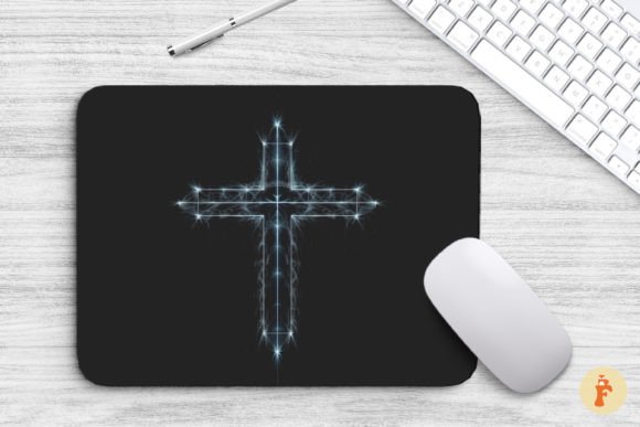 Mouse Pad Christian Cross Glowing and Backgrounds