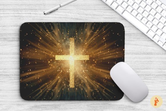 Mouse Pad Christian Cross Sparkles Backgrounds
